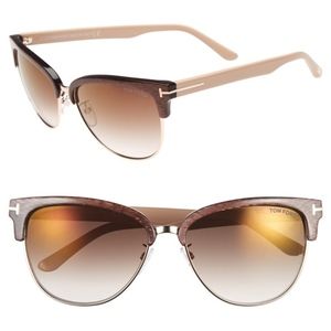 New TOM FORD Fany Brown Cat Eye Sunglasses